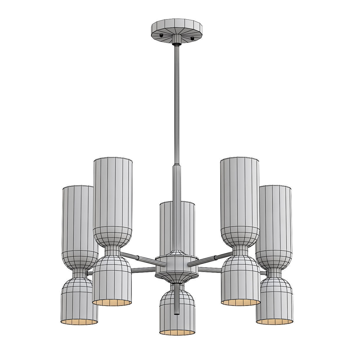 Favourite-Amusing-2877-5P modern chandelier with clear glass ... 3D model_1