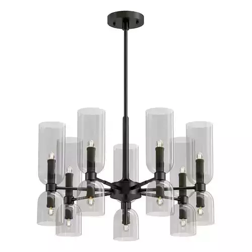 Favourite-Amusing-2877-7P light chandelier with clear glass cylinders