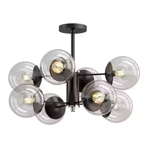 seven-fires-eymi-sf3309-8c-mbk-cr six light chandelier with glass globes