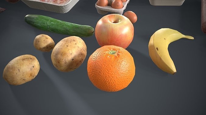 Miscellaneous food Low-poly 3D model 6
