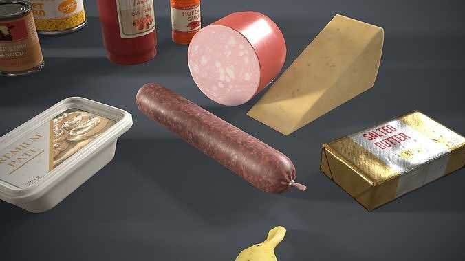 Miscellaneous food Low-poly 3D model 7