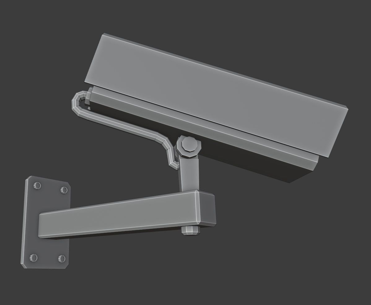 CCTV Camera Wall Mounted Low-poly 3D model_7