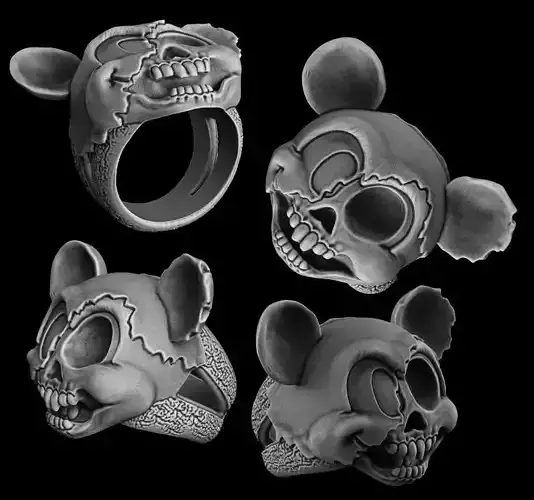 Mickey Mouse head ring 3d model for 3d printing 3D print model