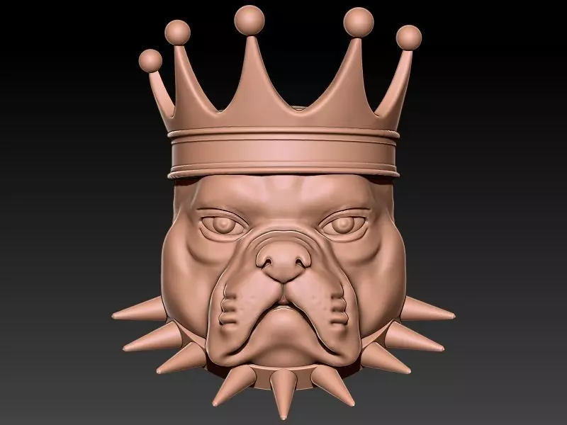 Crown Bull Dog 3D mODEL 3D print model_0