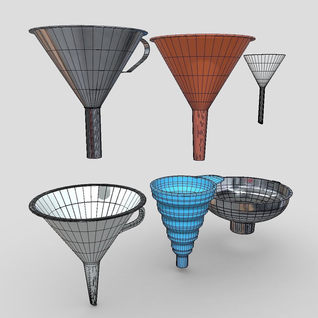 Funnel Pack Low-poly 3D model_11
