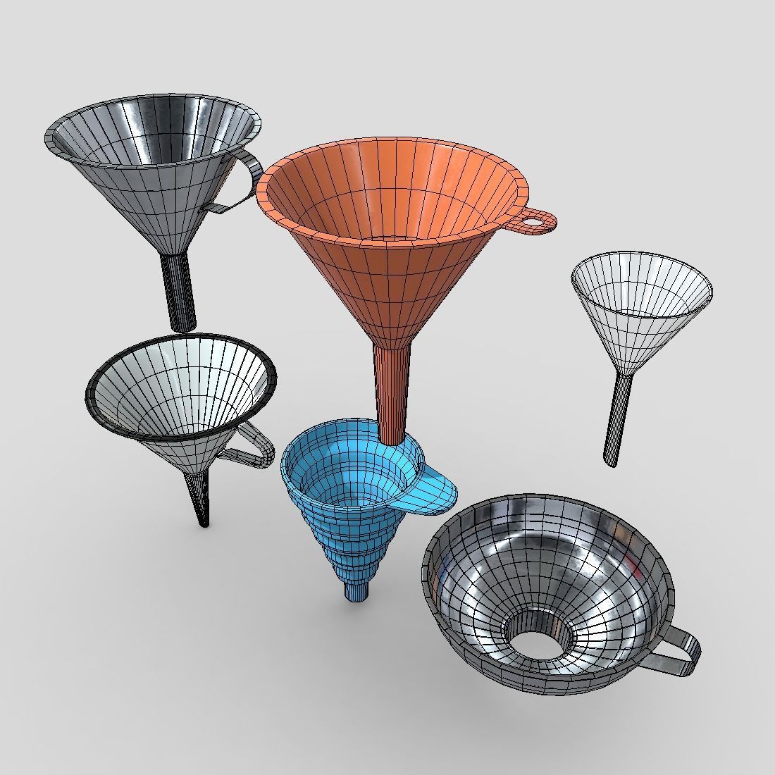 Funnel Pack Low-poly 3D model_5