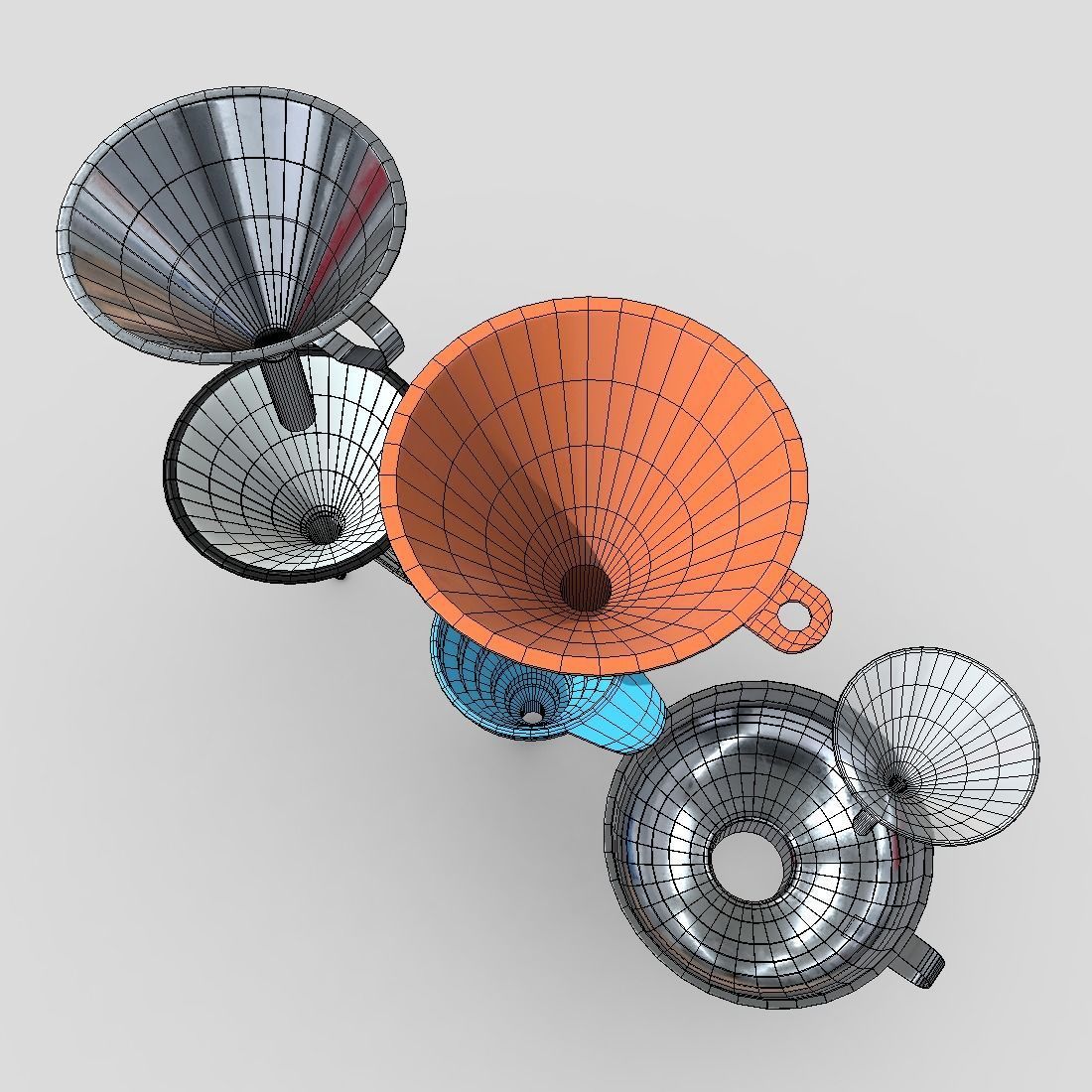 Funnel Pack Low-poly 3D model_7