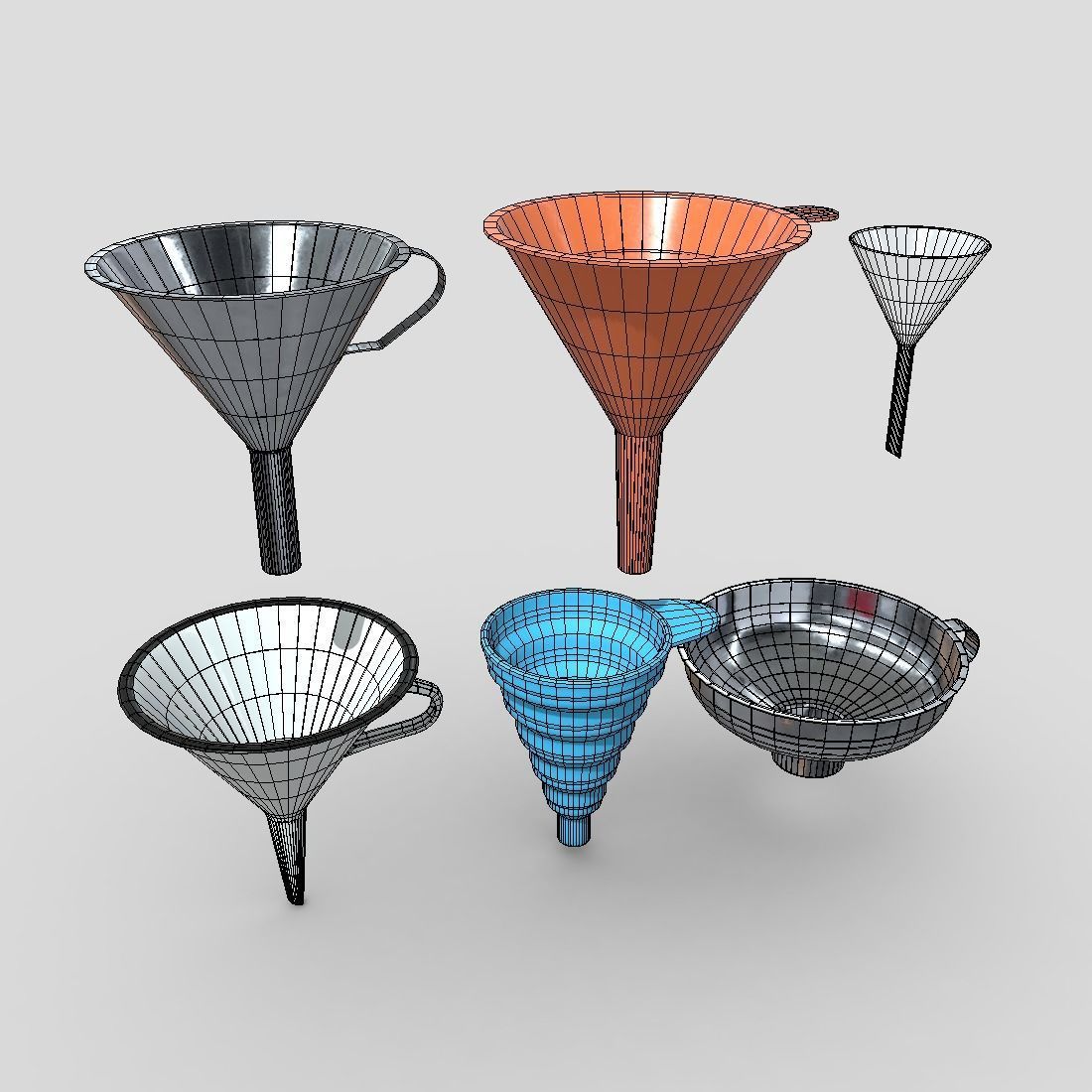 Funnel Pack Low-poly 3D model_1
