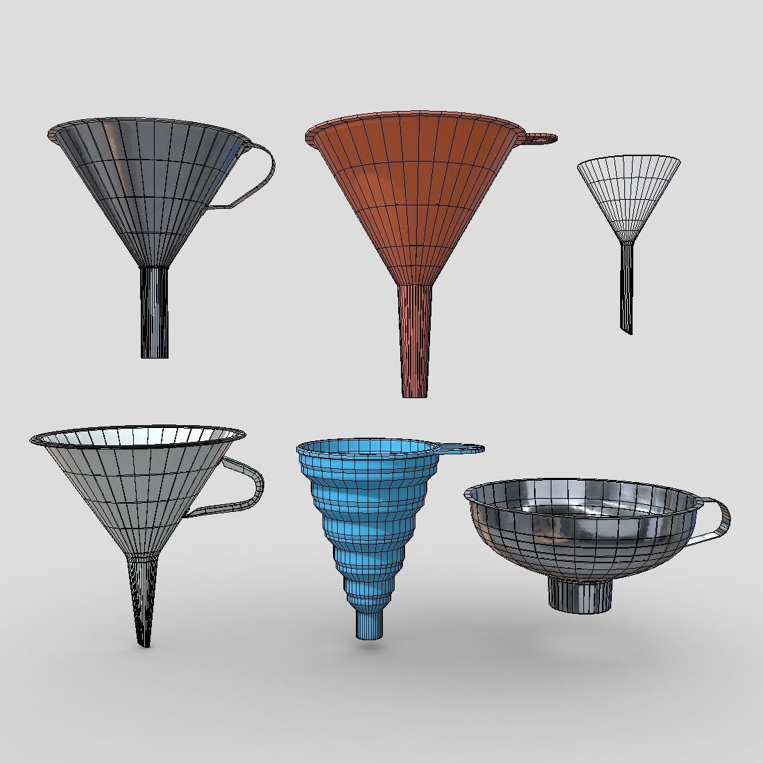 Funnel Pack Low-poly 3D model_3
