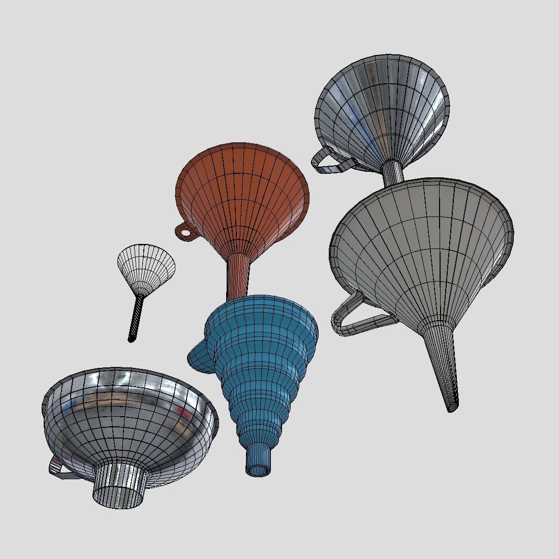 Funnel Pack Low-poly 3D model_9