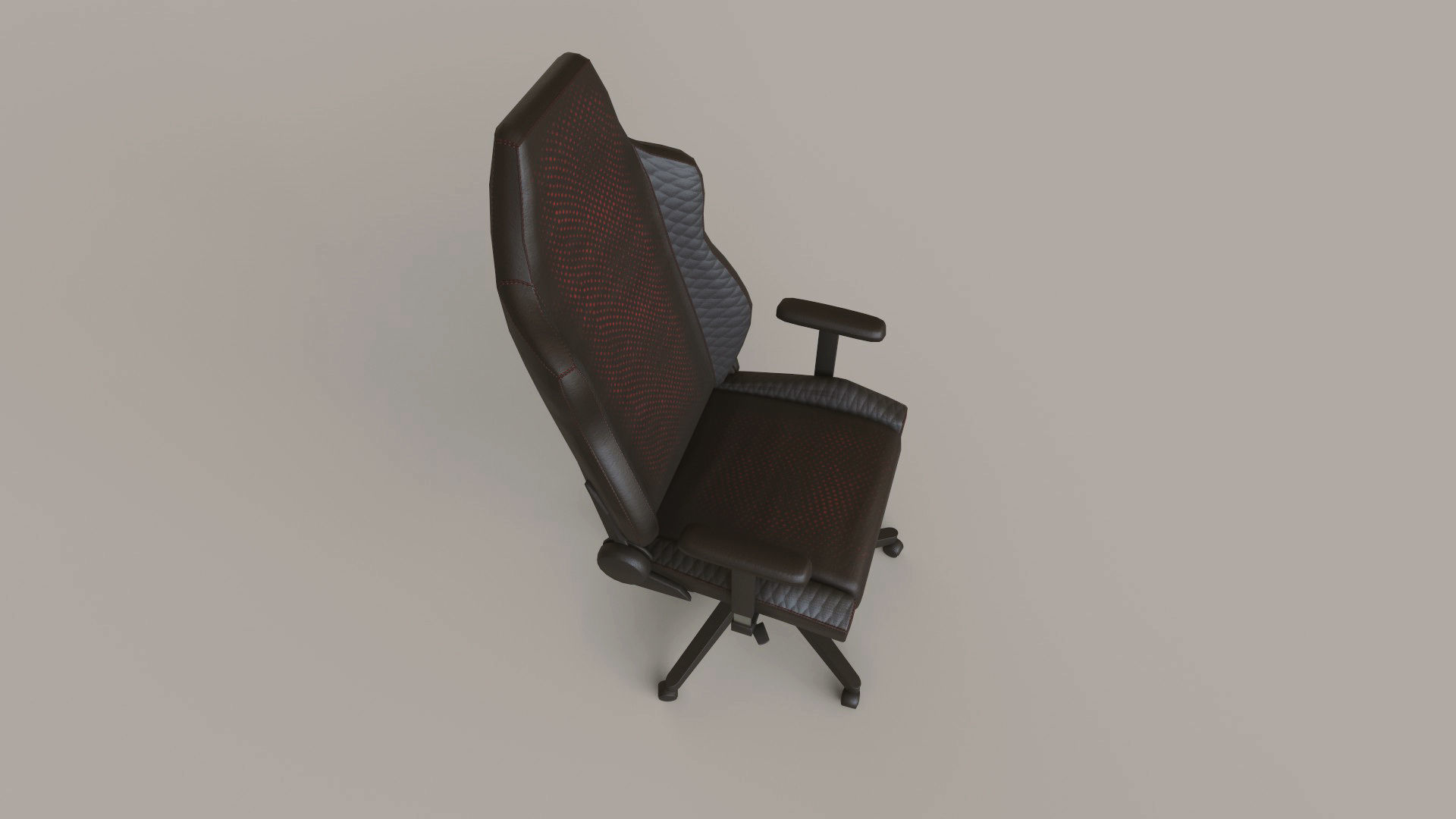 Computer Gaming Chair Low-poly 3D model_9