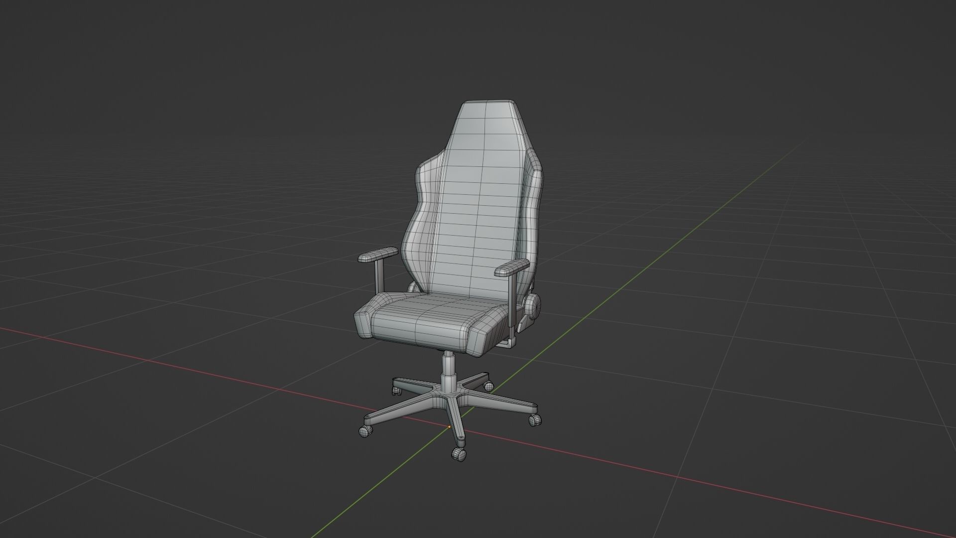 Computer Gaming Chair Low-poly 3D model_12