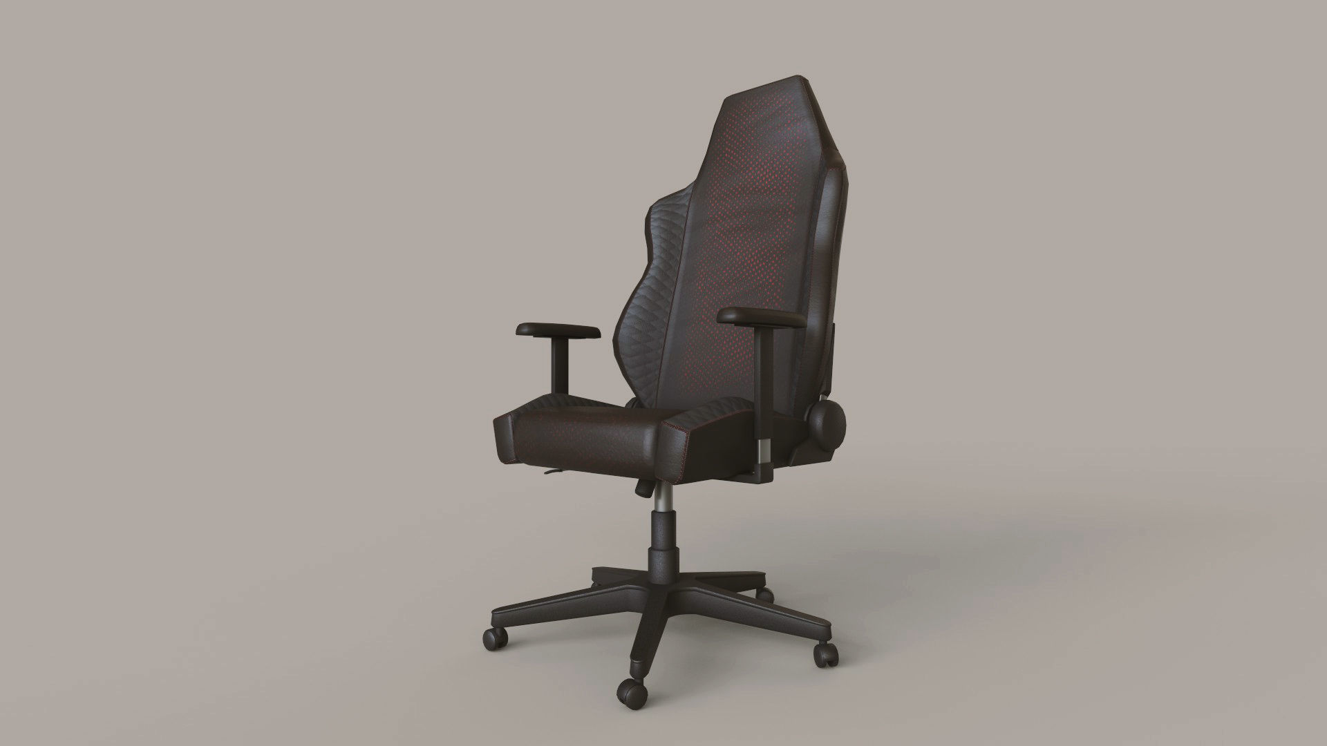 Computer Gaming Chair Low-poly 3D model_4