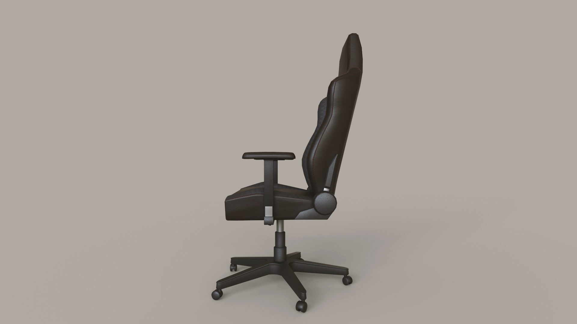 Computer Gaming Chair Low-poly 3D model_6