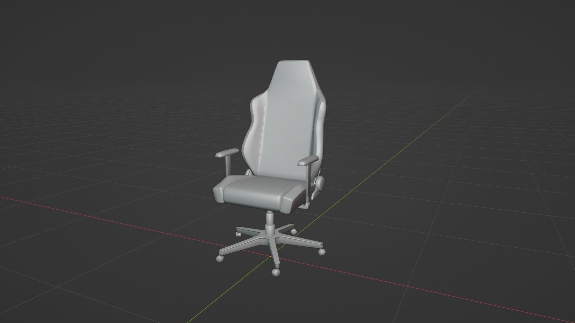 Computer Gaming Chair Low-poly 3D model_11