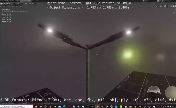 Street Light 1 Galvanized 7000mm 4F