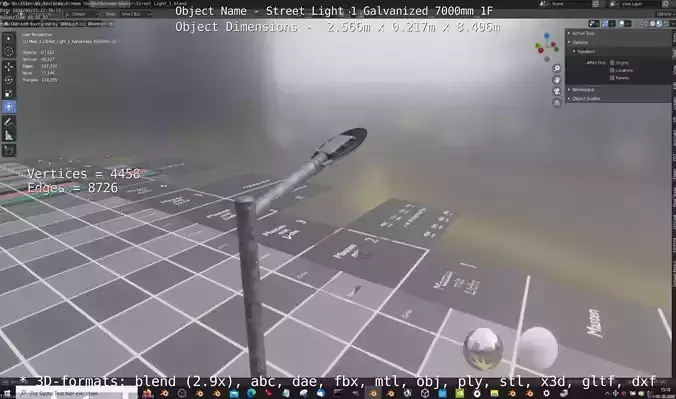 Street Light 1 Galvanized 7000mm 1F