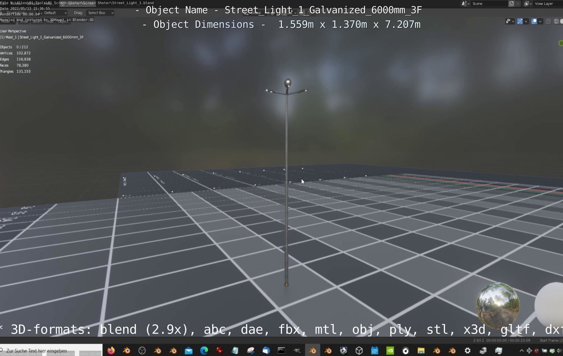 Street Light 1 Galvanized 6000mm 3F Low-poly 3D model_49