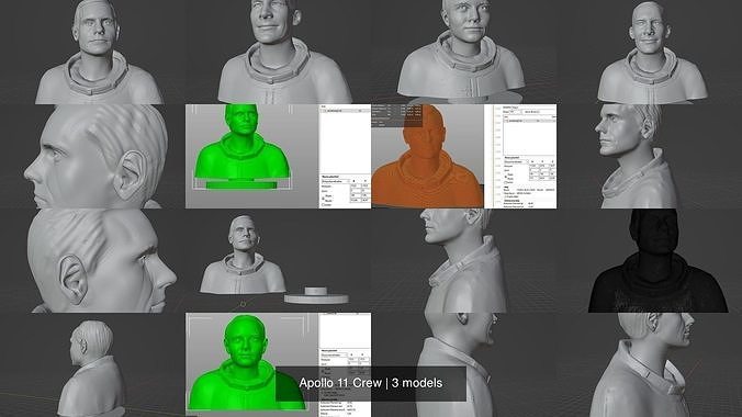 Apollo 11 Crew 3D Model Collection