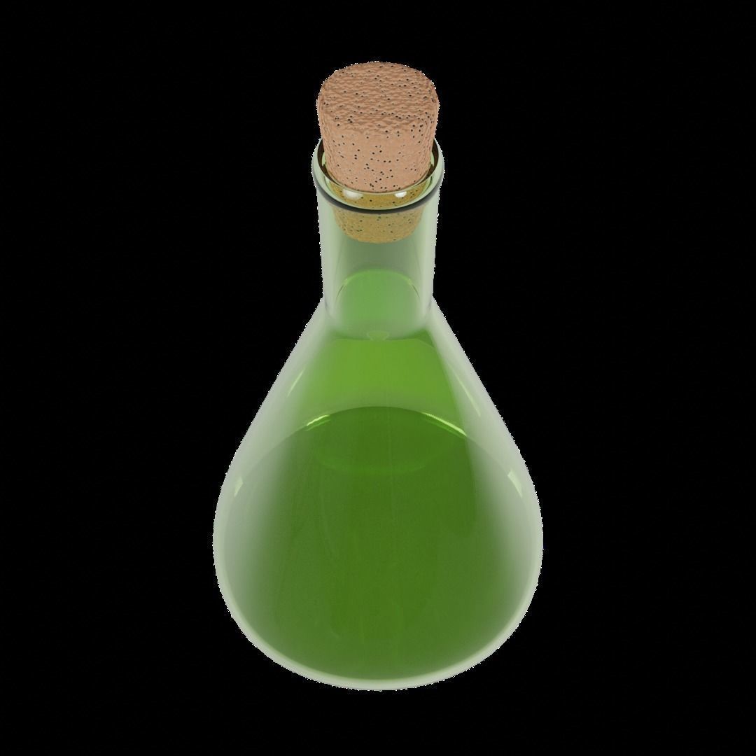 Magic Potion Flask with Cork - Procedural Materials 3D model_2
