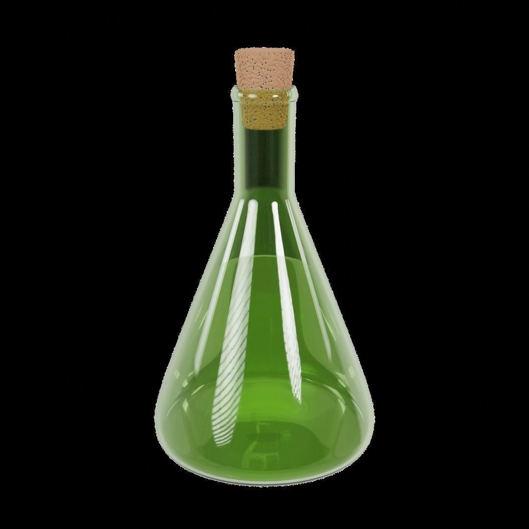 Magic Potion Flask with Cork - Procedural Materials 3D model_1