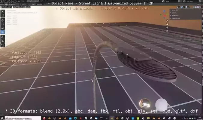 Street Light 1 Galvanized 6000mm 1F 2P