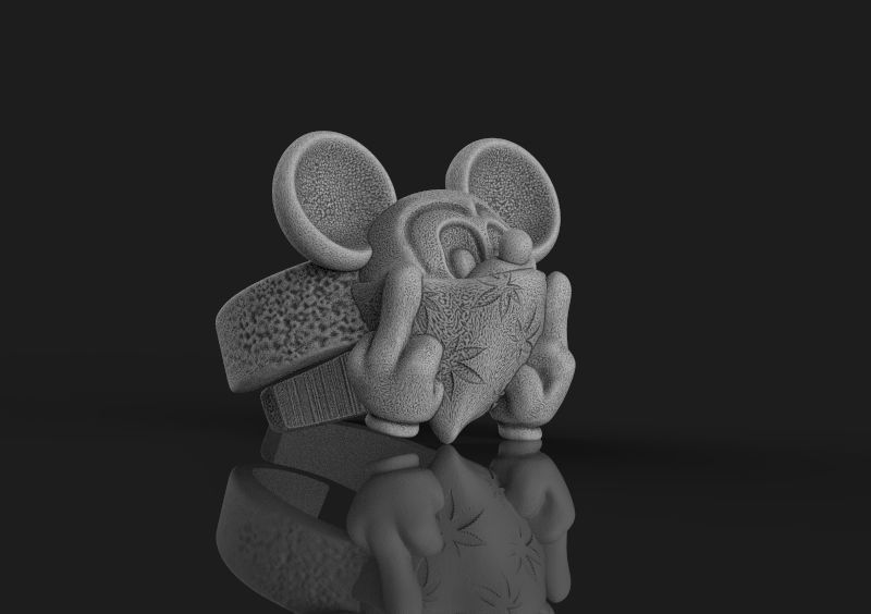 Mickey mouse ring head 3d model for 3d printing 3D print model 3D print model_7
