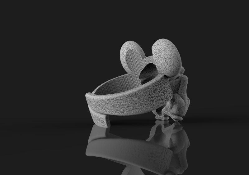 Mickey mouse ring head 3d model for 3d printing 3D print model 3D print model_5
