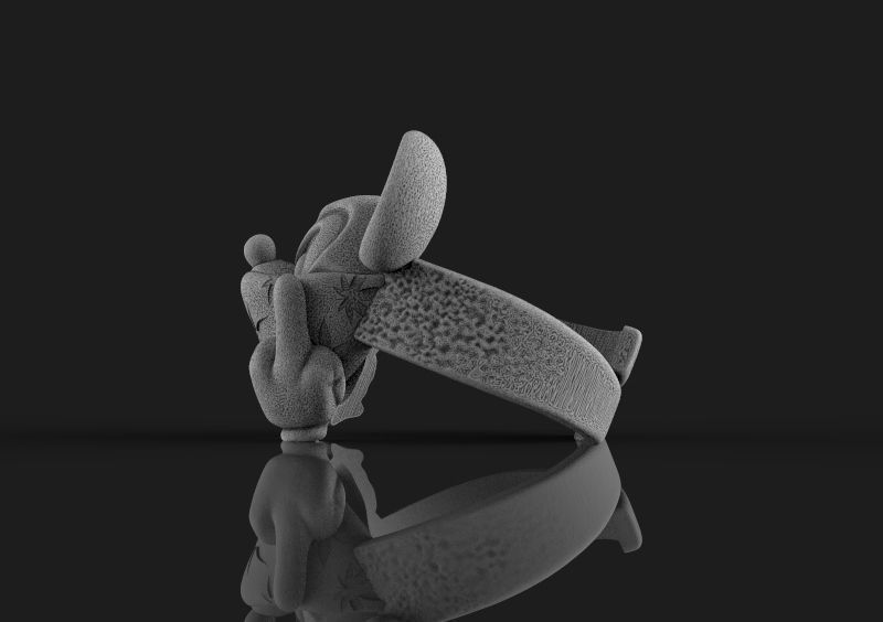 Mickey mouse ring head 3d model for 3d printing 3D print model 3D print model_6