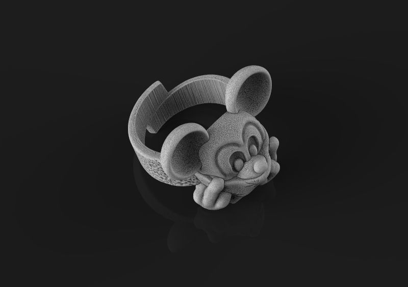 Mickey mouse ring head 3d model for 3d printing 3D print model 3D print model_8
