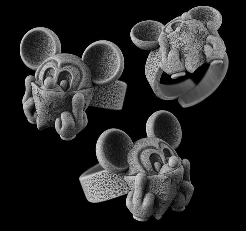 Mickey mouse ring head 3d model for 3d printing 3D print model 3D print model_1