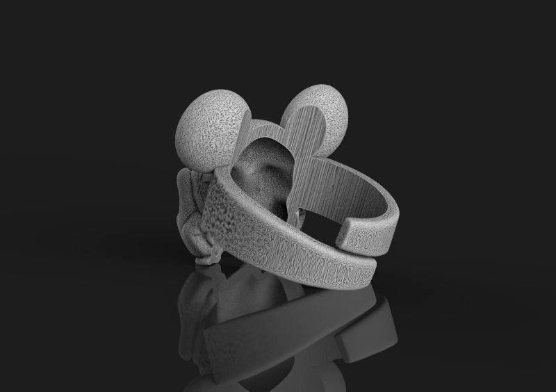 Mickey mouse ring head 3d model for 3d printing 3D print model 3D print model_4