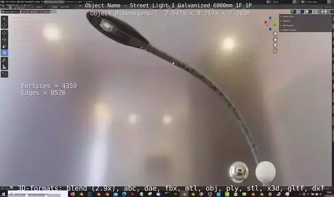 Street Light 1 Galvanized 6000mm 1F 1P