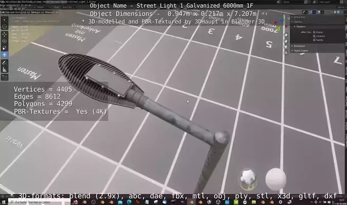 Street Light 1 Galvanized 6000mm 1F