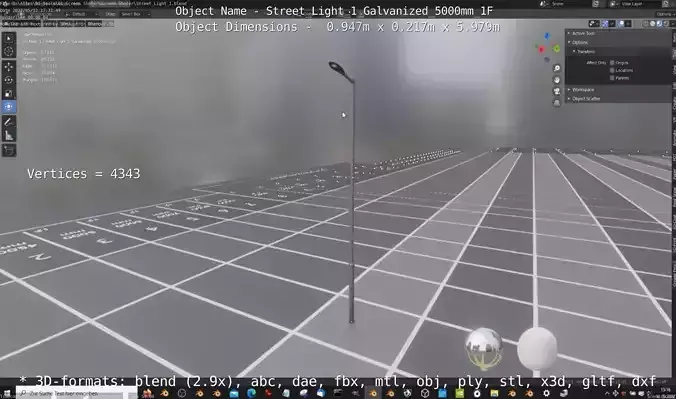 Street Light 1 Galvanized 5000mm 1F Low-poly 3D model