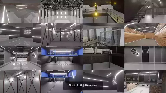 Studio Loft  3D Model Collection