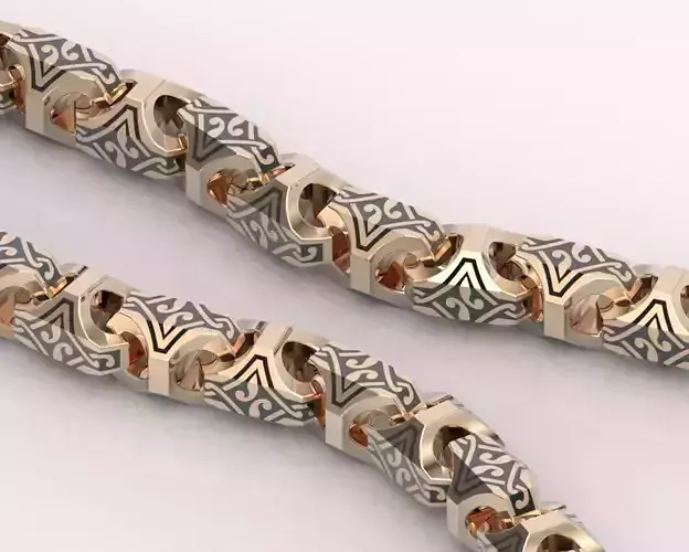 enamel link chain bracelet male female 3D print model