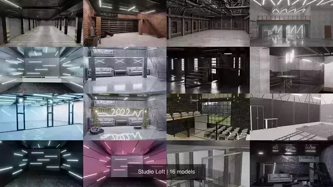 Studio Loft 3D Model Collection