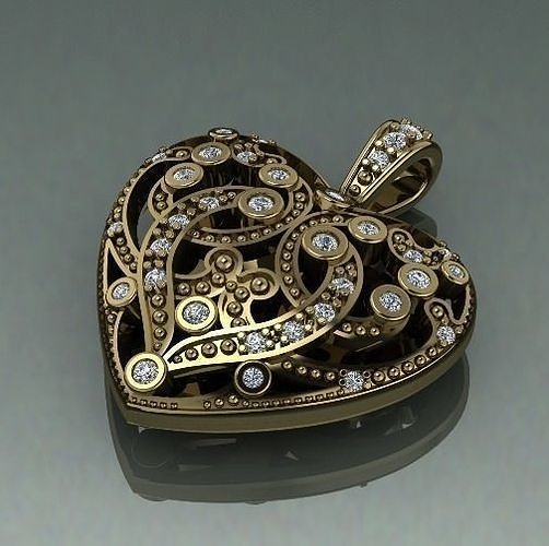 Heart pendant Model 1386 3D print model