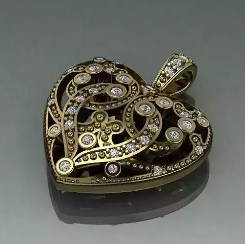 Heart pendant Model 1386 3D print model