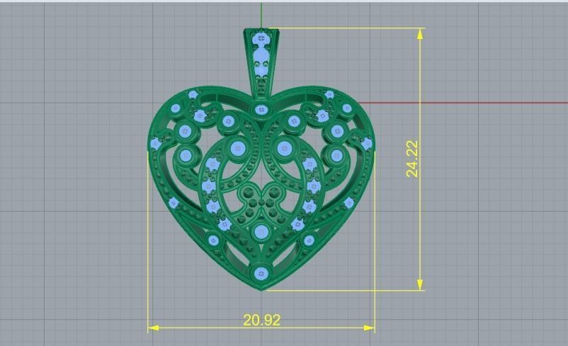 Heart pendant Model 1386 3D print model_4