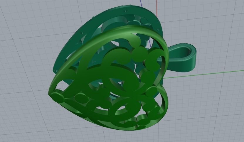 Heart pendant Model 1386 3D print model_7