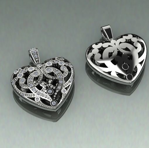 Heart pendant Model 1386 3D print model_1