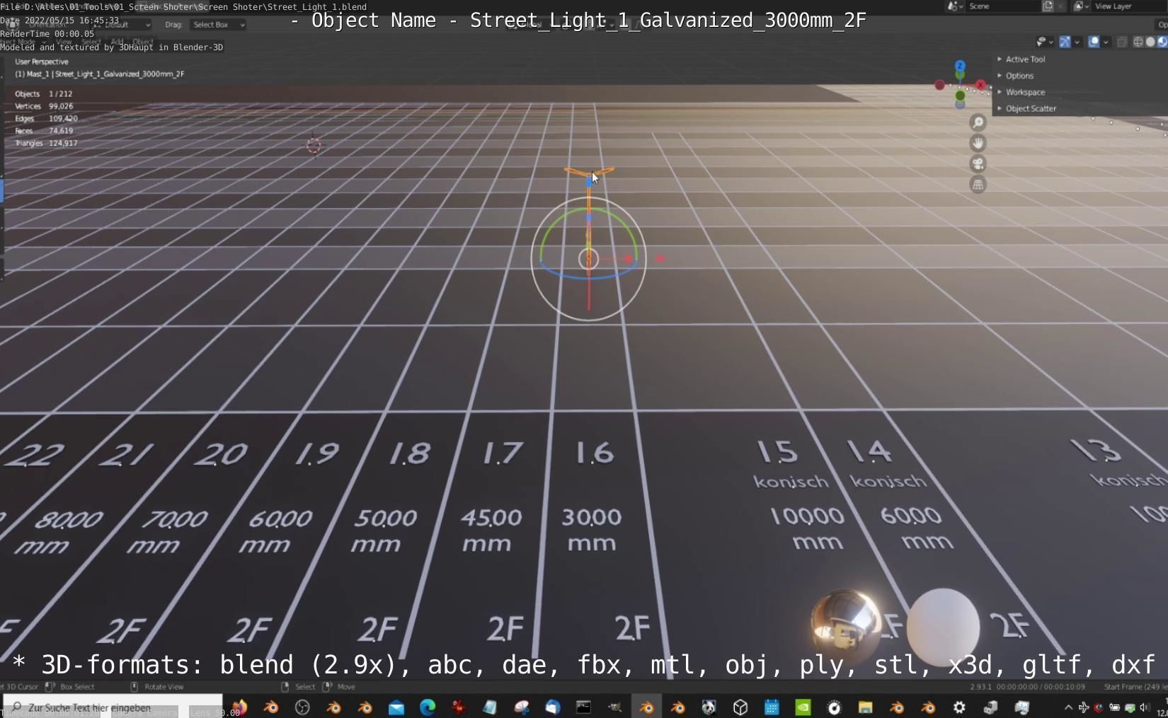 Street Light 1 Galvanized 3000mm 2F Low-poly 3D model_24