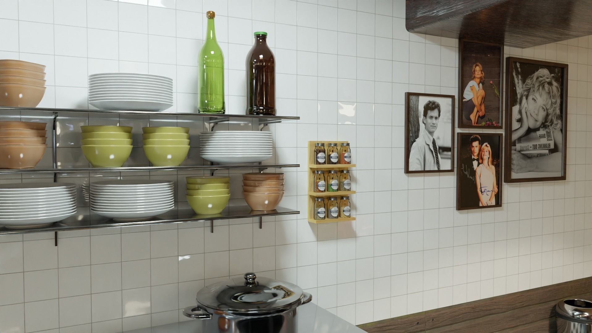 restaurant retro diner interior design 3D model_28