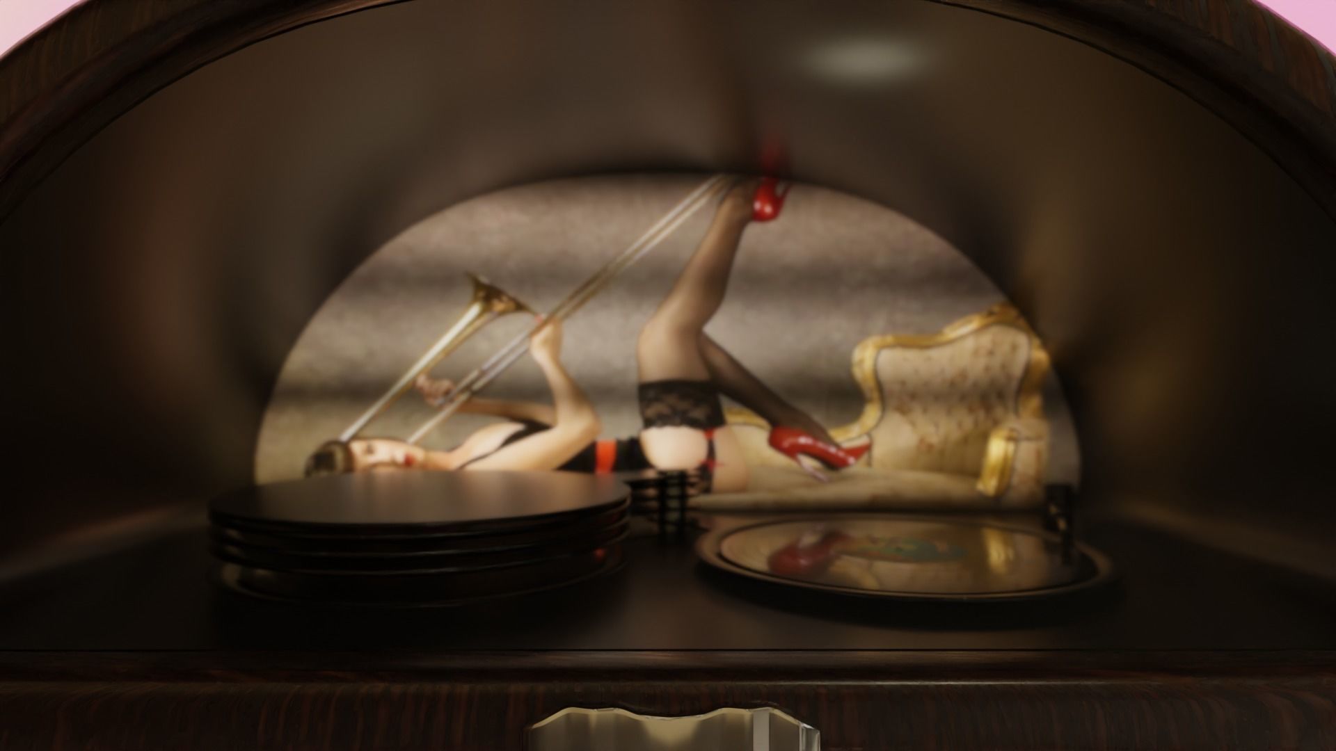 restaurant retro diner interior design 3D model_9