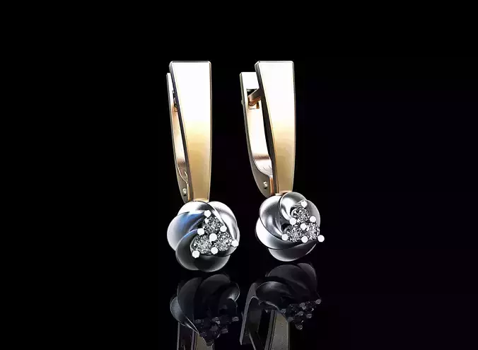 earrings with 3 small stones