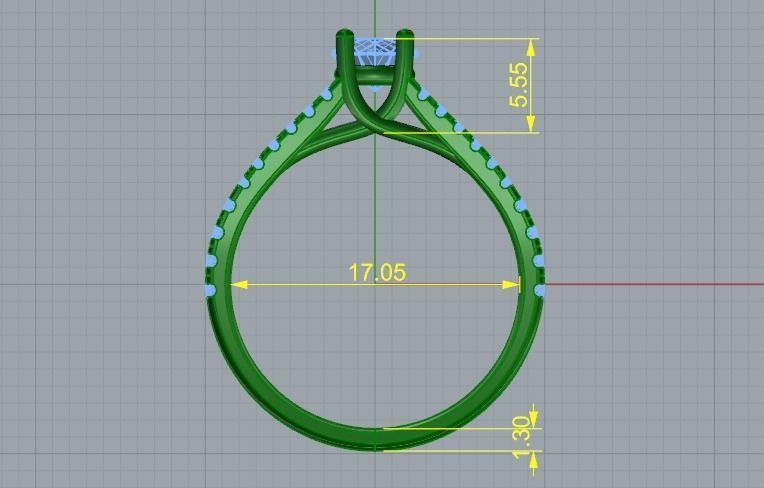 Soliter ring Model 1391 3D print model_4