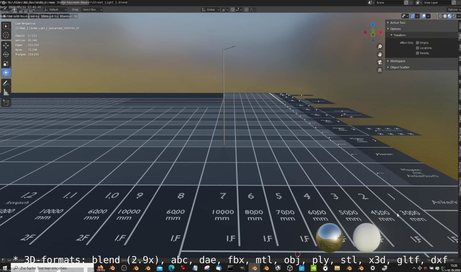 Street Light 1 Galvanized 10000mm 1F Low-poly 3D model_11