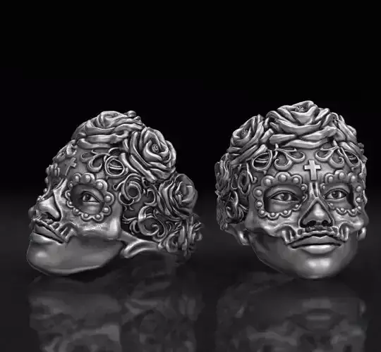 Ring Mexican Girl mask 3d model for 3d printing 3D print model 3D print model